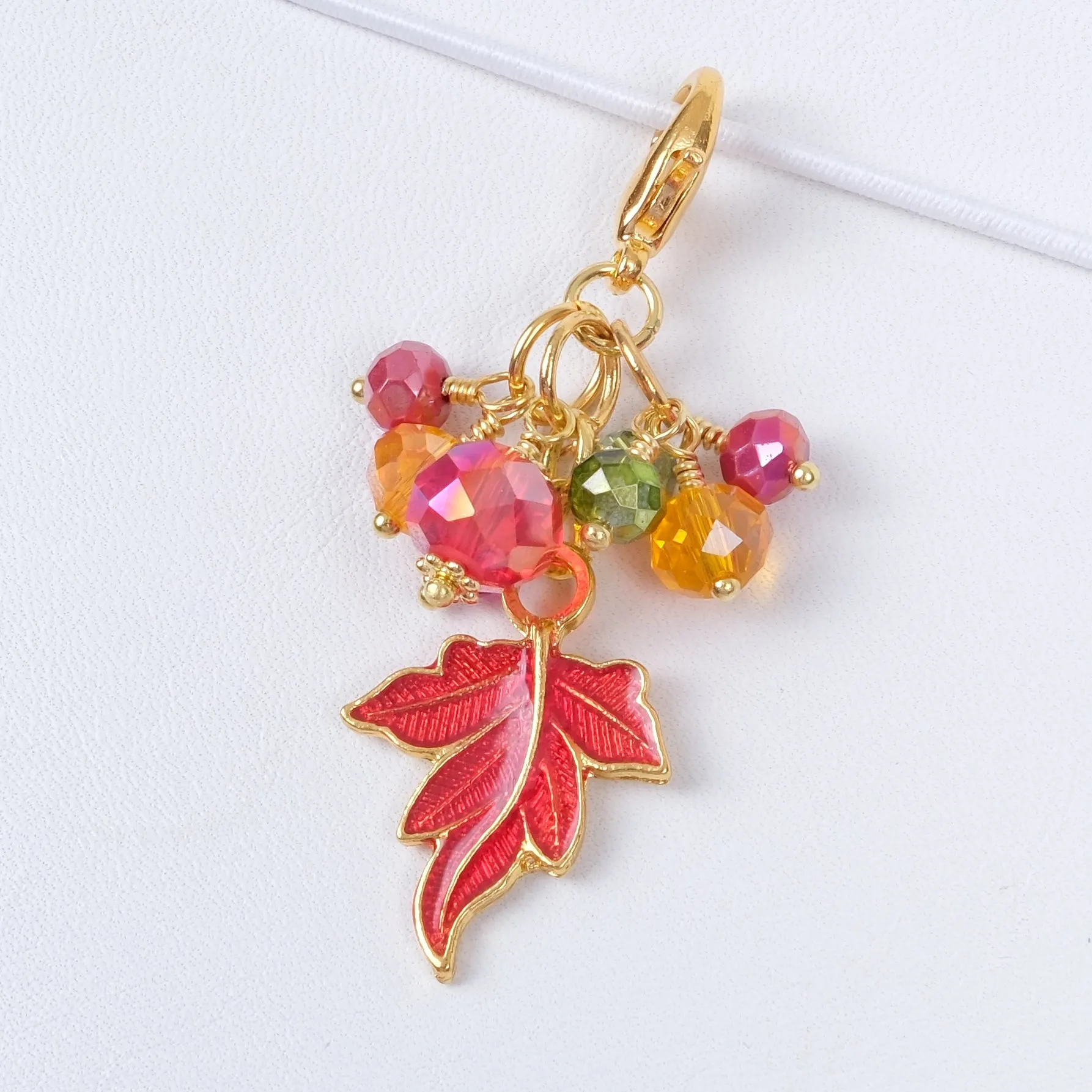 Autumn Whispers Planner Clip or Charm with Enamel Leaf