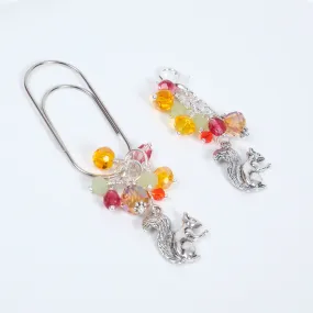 Autumn Whispers Planner Clip or Charm with Squirrel
