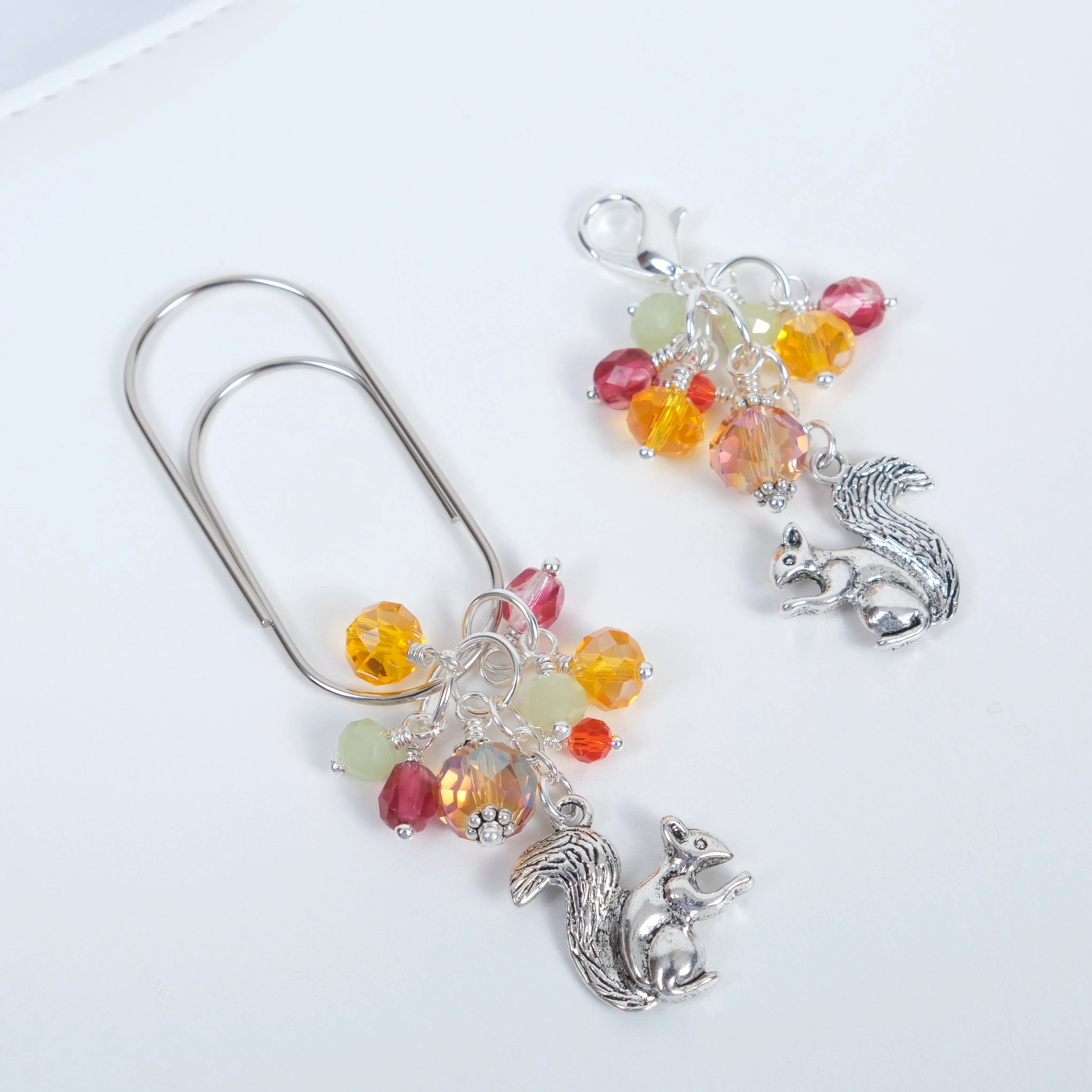 Autumn Whispers Planner Clip or Charm with Squirrel