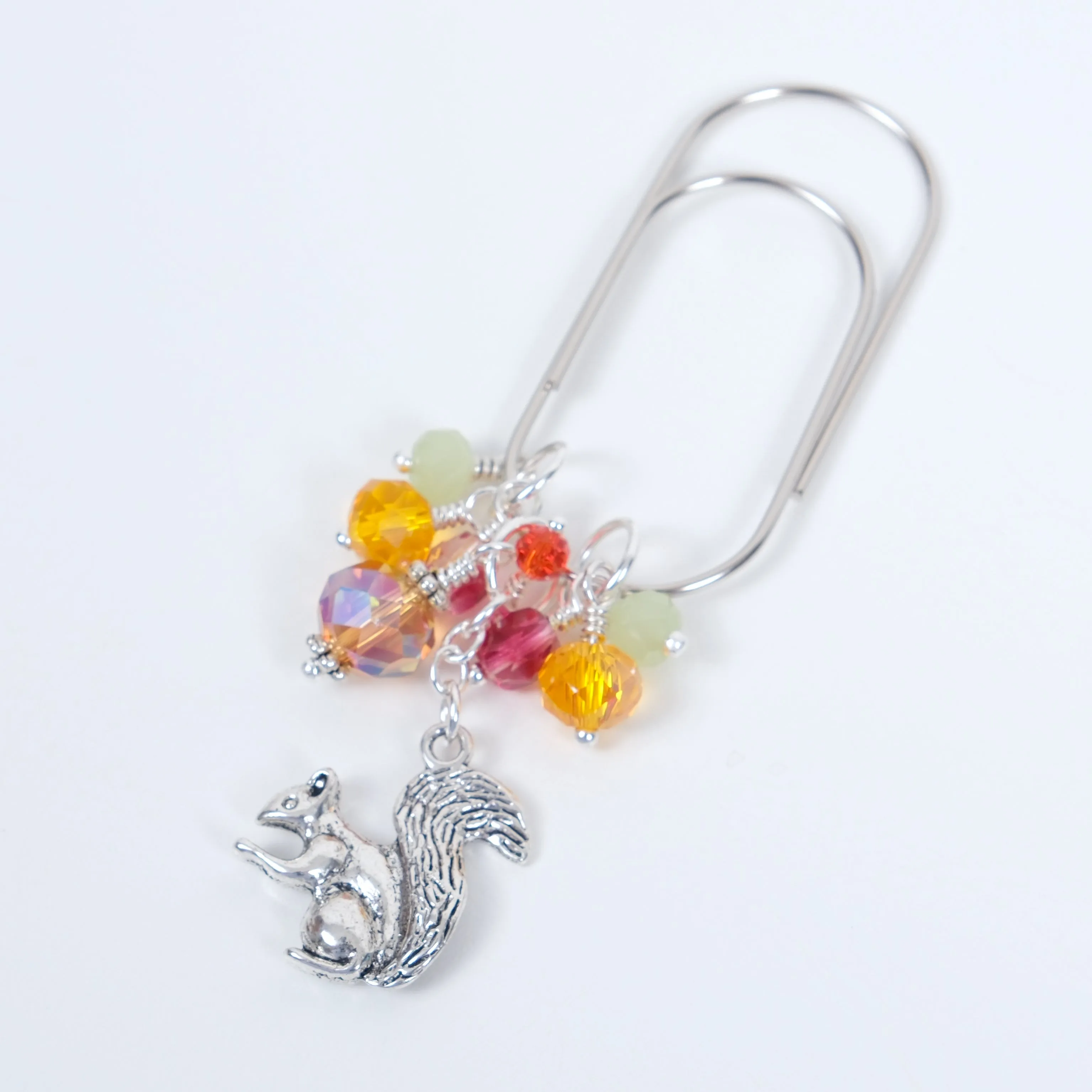 Autumn Whispers Planner Clip or Charm with Squirrel