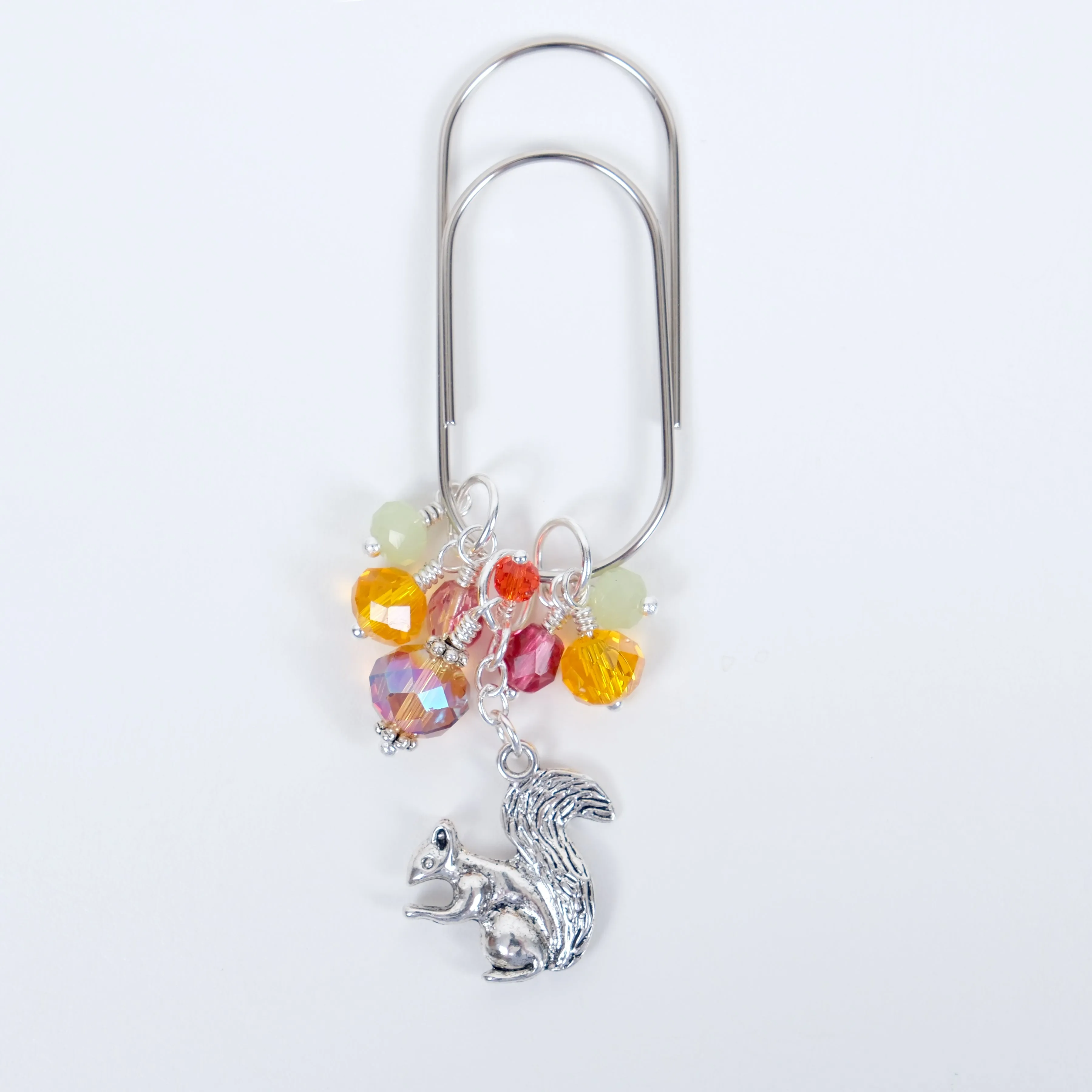 Autumn Whispers Planner Clip or Charm with Squirrel