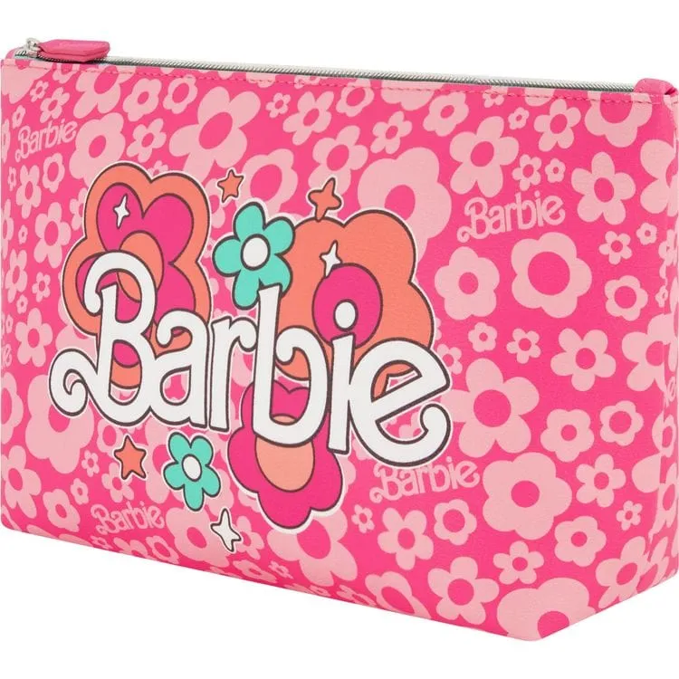 Barbie Large Trapezoid Cosmetic Bag - Pink Floral
