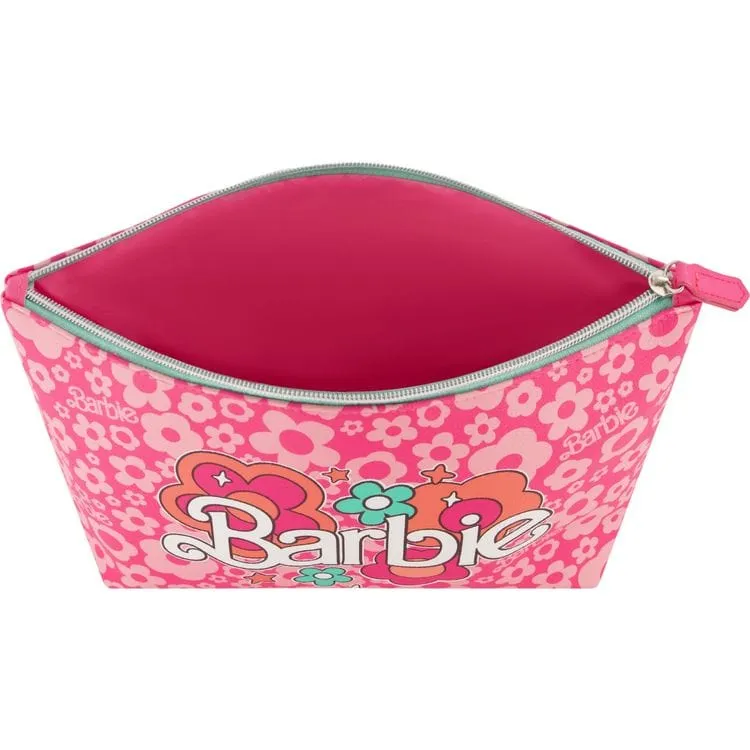 Barbie Large Trapezoid Cosmetic Bag - Pink Floral