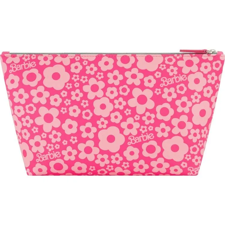 Barbie Large Trapezoid Cosmetic Bag - Pink Floral
