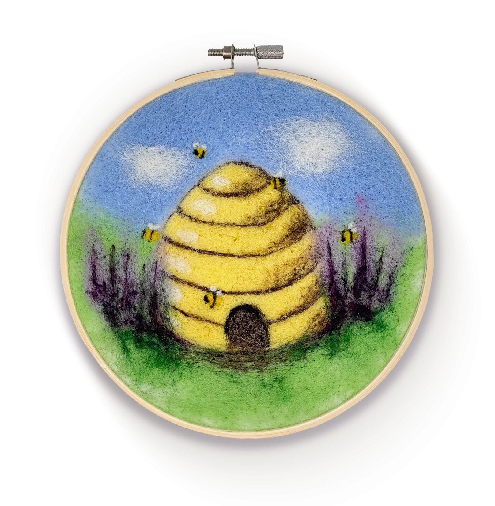 Beehive in a Hoop Needle Felting Craft Kit