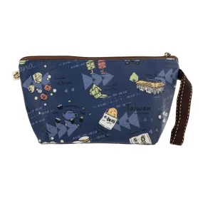 Blue Happy Taiwan Dumpling Cosmetic Bag
