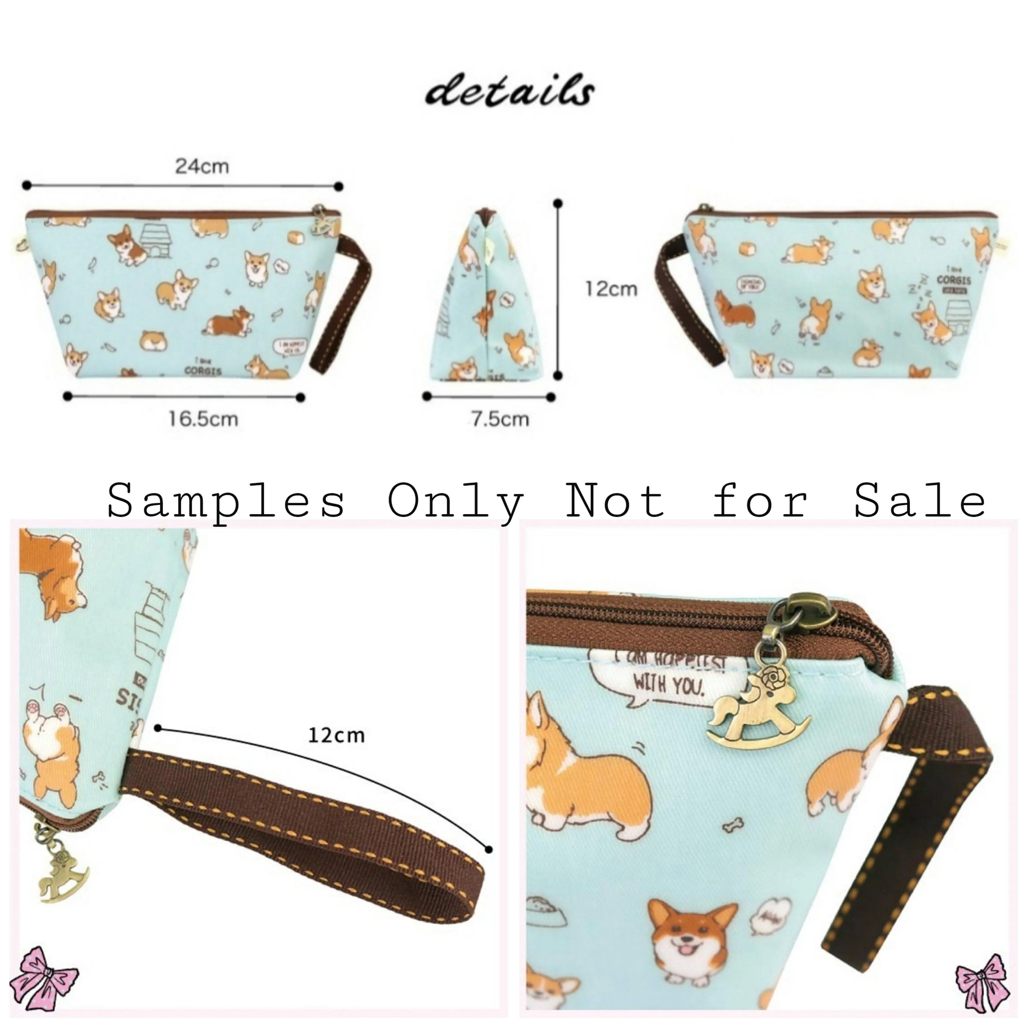 Blue Happy Taiwan Dumpling Cosmetic Bag