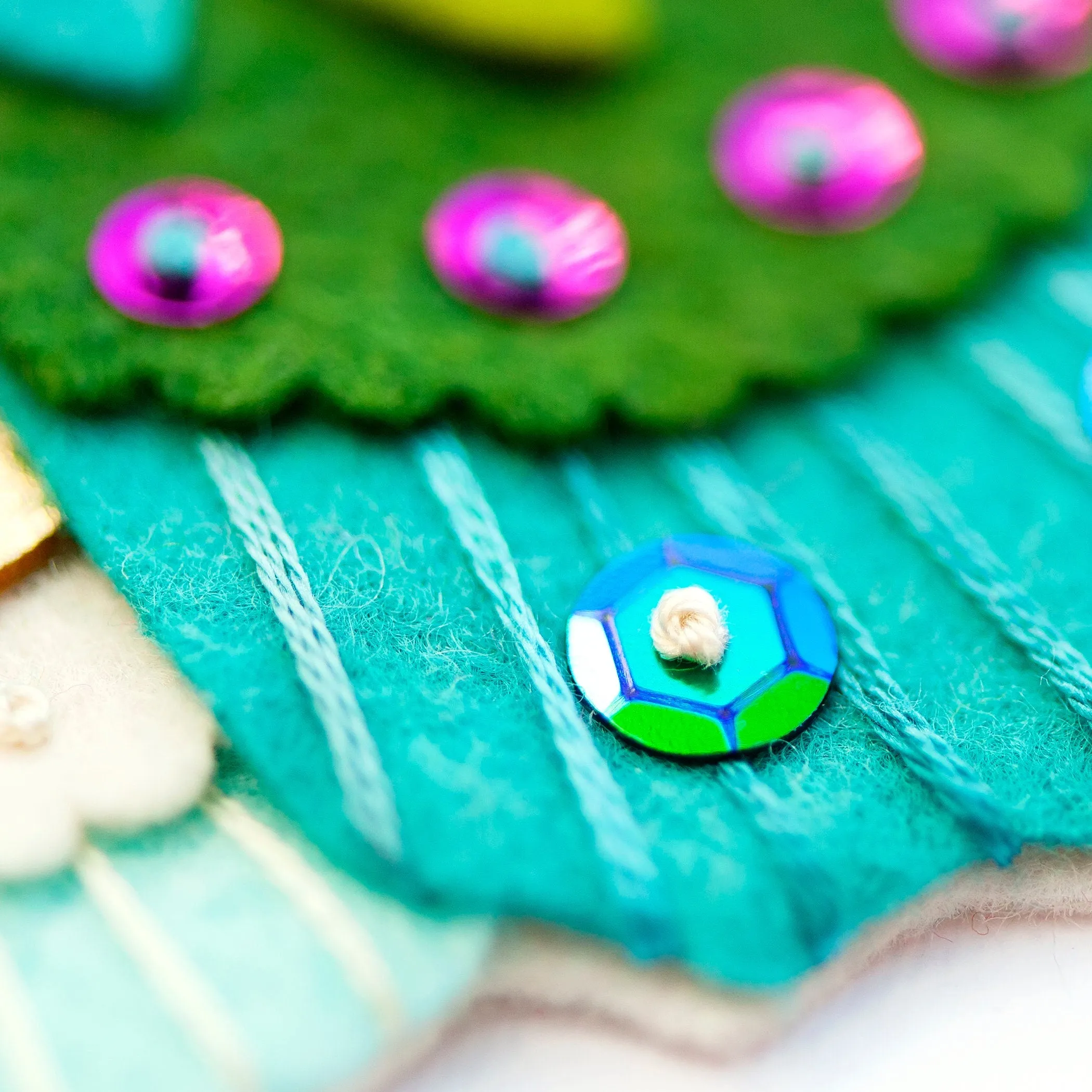 Blue-Winged Moth Wool Felt Ornament PDF Pattern