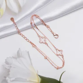 Charming Duo Rose Gold Plated 925 Sterling Silver Bracelet