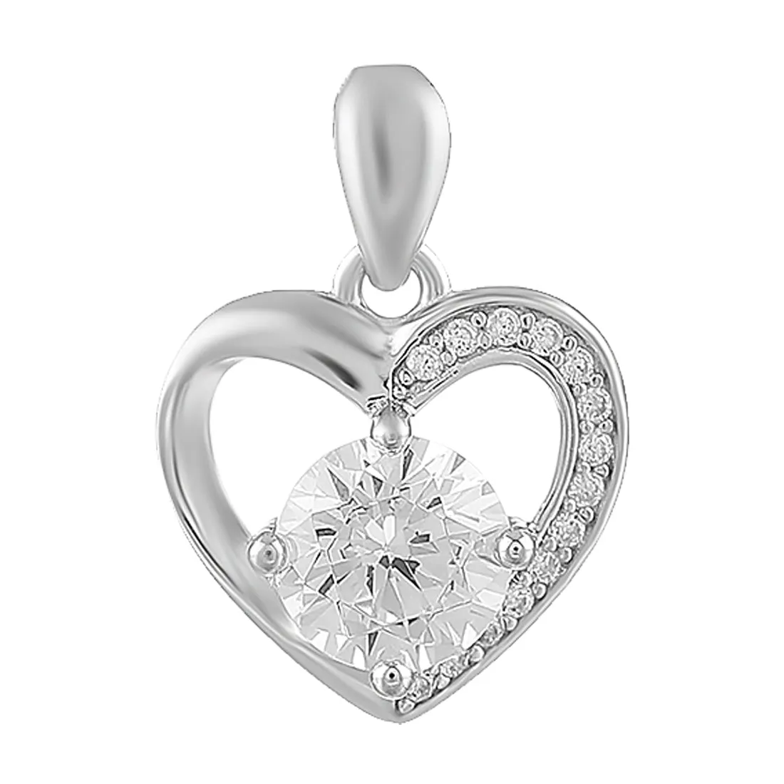 Charming Heart 925 Silver Pendant with Chain