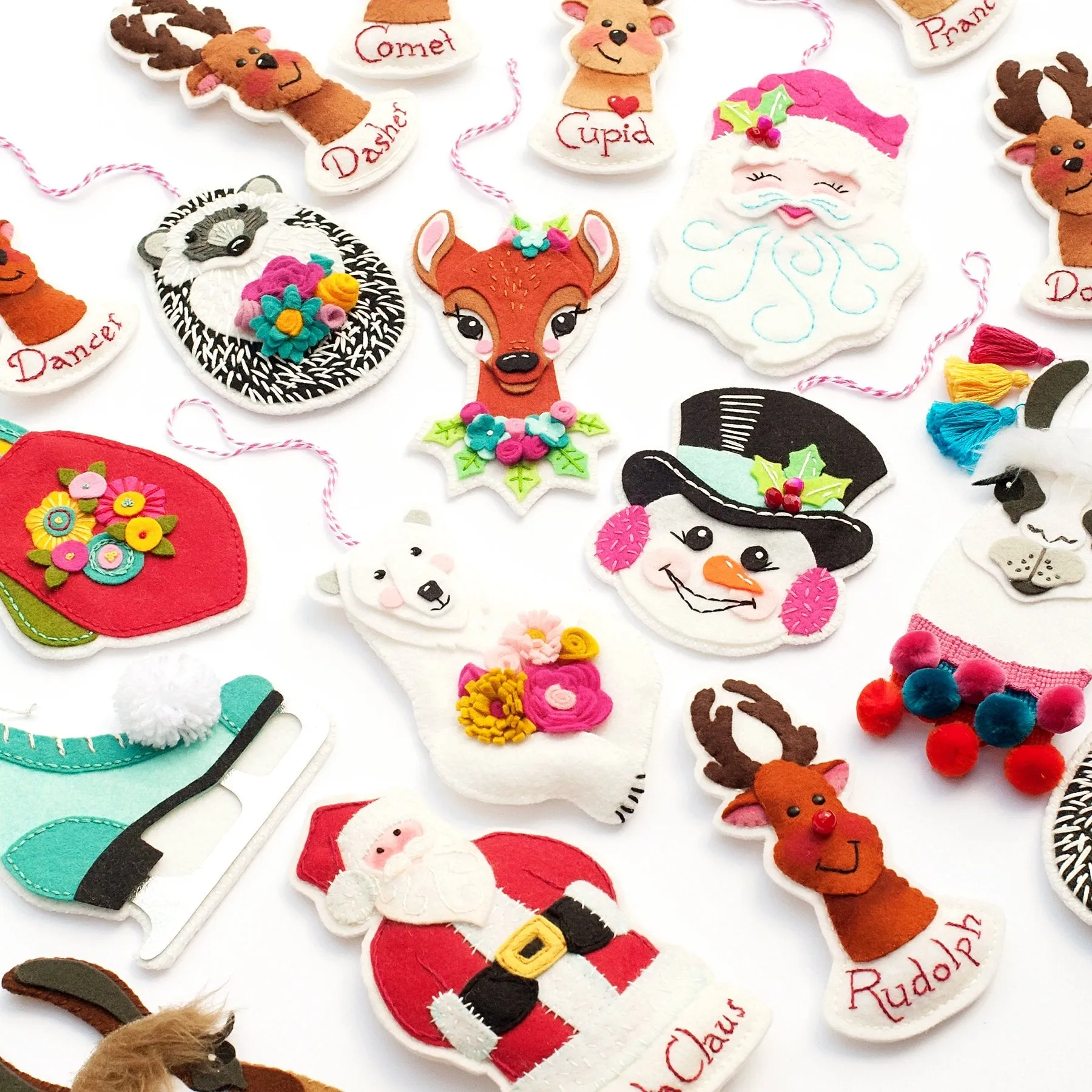 Classic Candy Cane Wool Felt Ornament Supply Kit