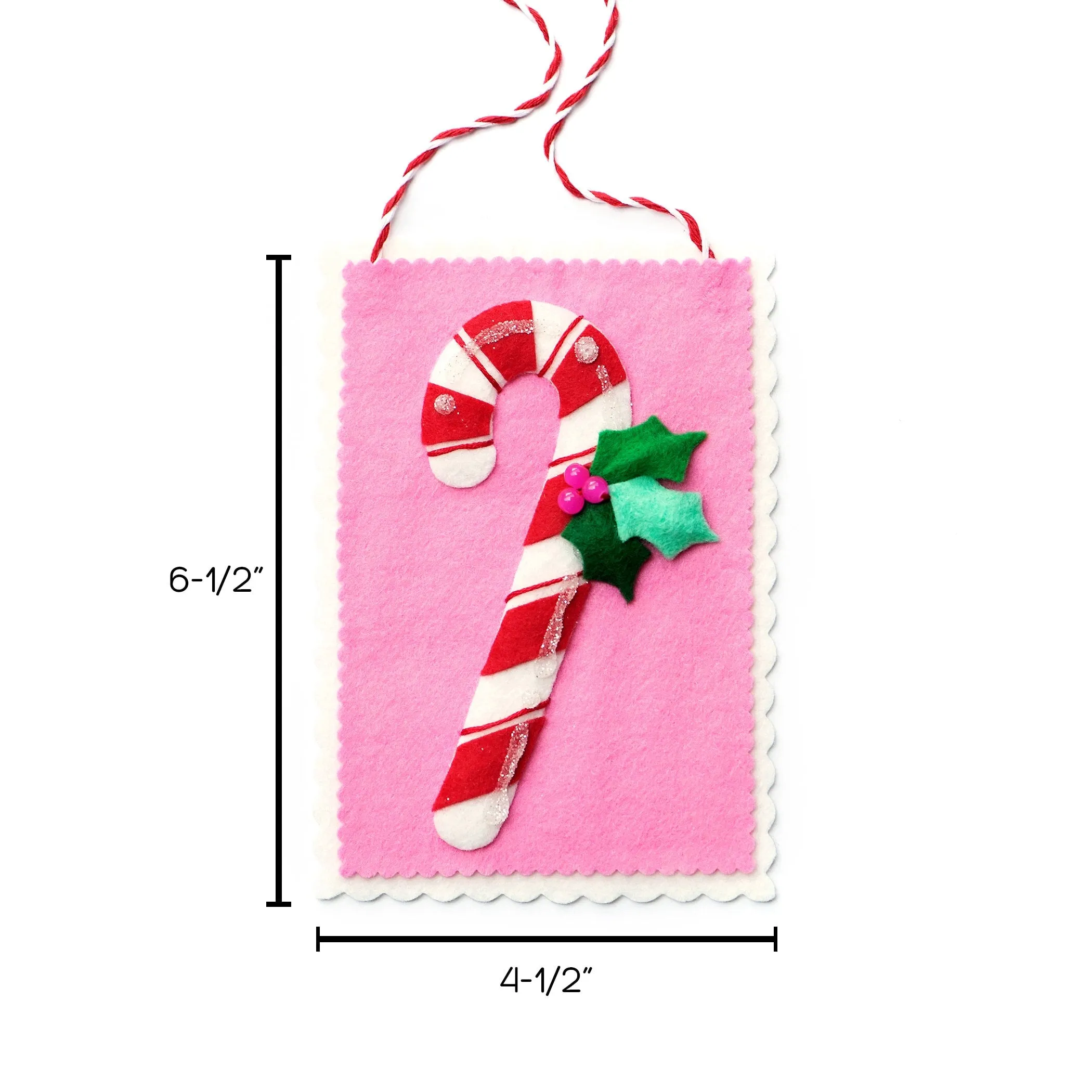 Classic Candy Cane Wool Felt Ornament Supply Kit