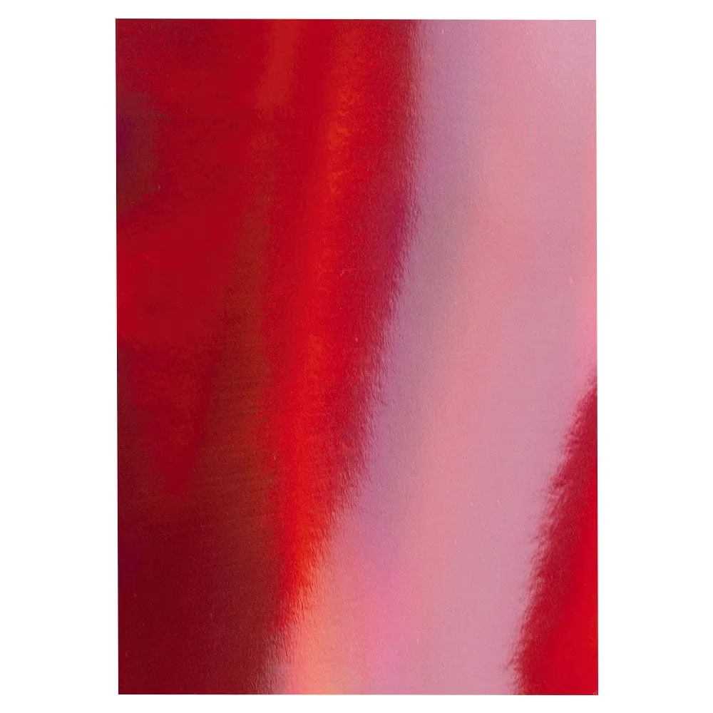 Craft Perfect - Iridescent Mirror Card - Fire Stone Red - A4 (5/PK) - 9770E