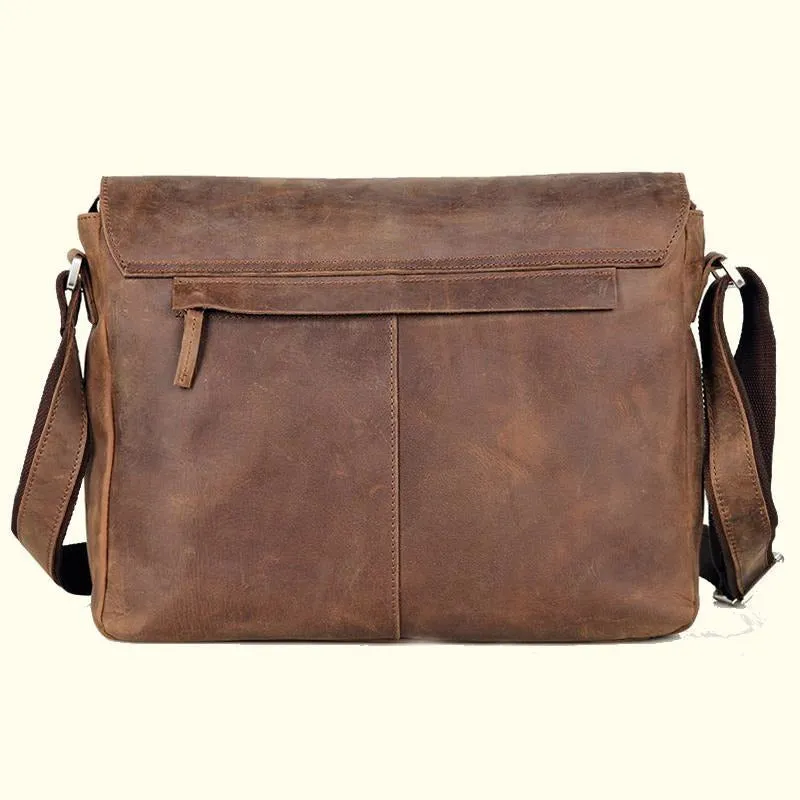 Crazy Horse Buffalo Leather Messenger Bag