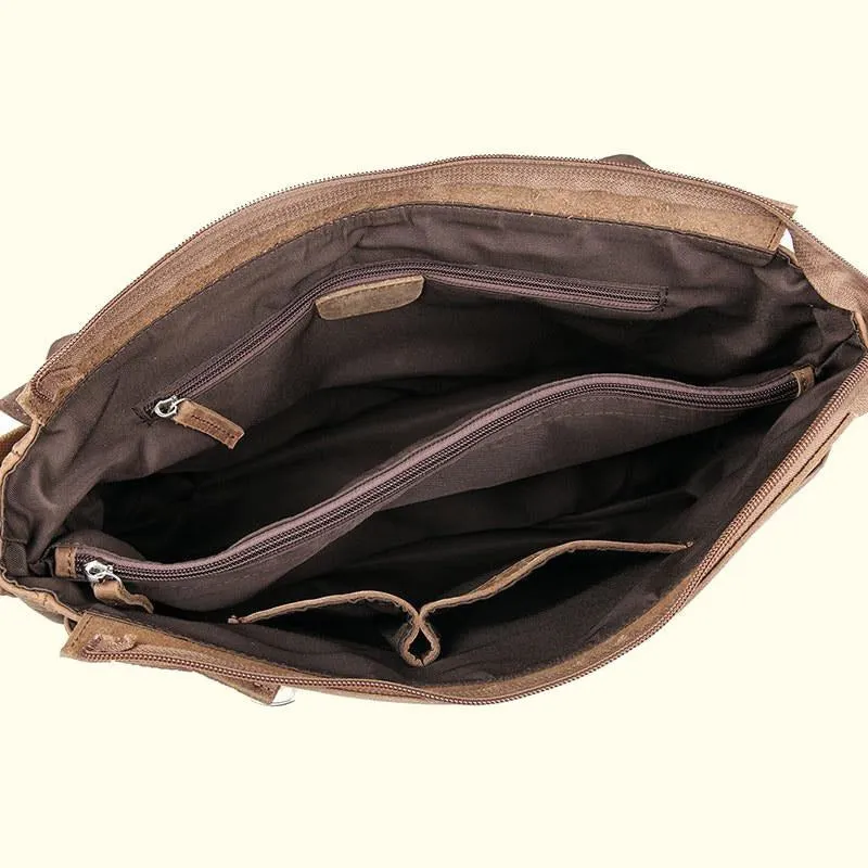 Crazy Horse Buffalo Leather Messenger Bag