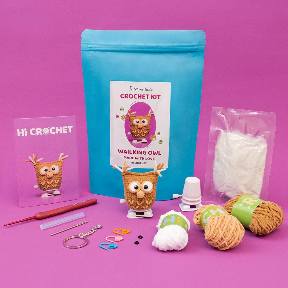 Cute Animal Walking Owl Crochet Kit