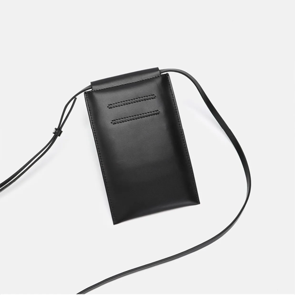 Cute Womens Mini Crossbody Phone Bags Black Leather Shoulder Bag