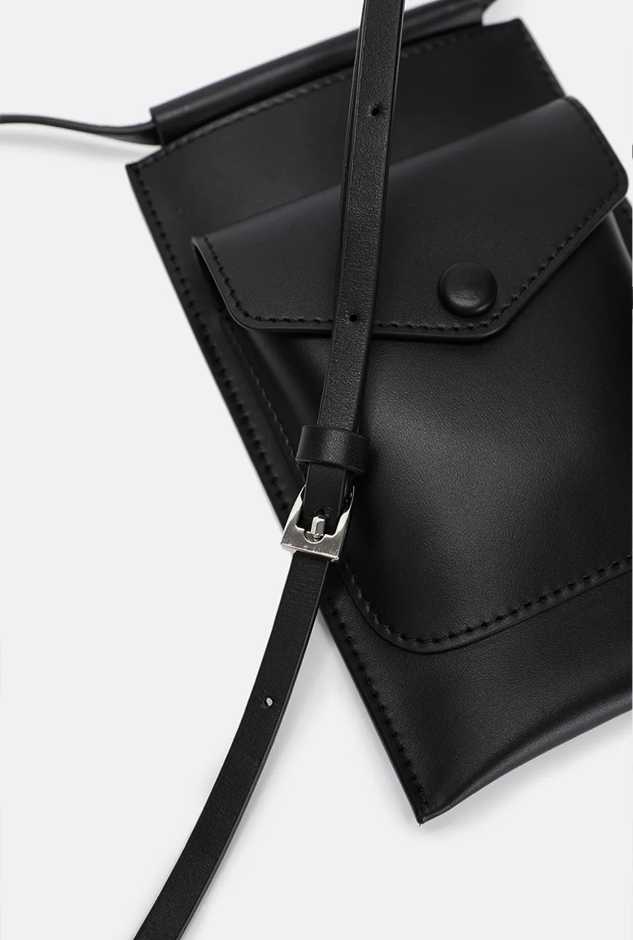 Cute Womens Mini Crossbody Phone Bags Black Leather Shoulder Bag