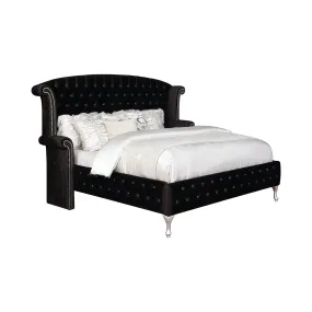 Deanna California King Tufted Upholstered Bed Black Collection: With Its Striking Design, This California King Bed Creates A Luxe, Glamorous Aesthetic In A Master Suite: Deanna SKU: 206101KW