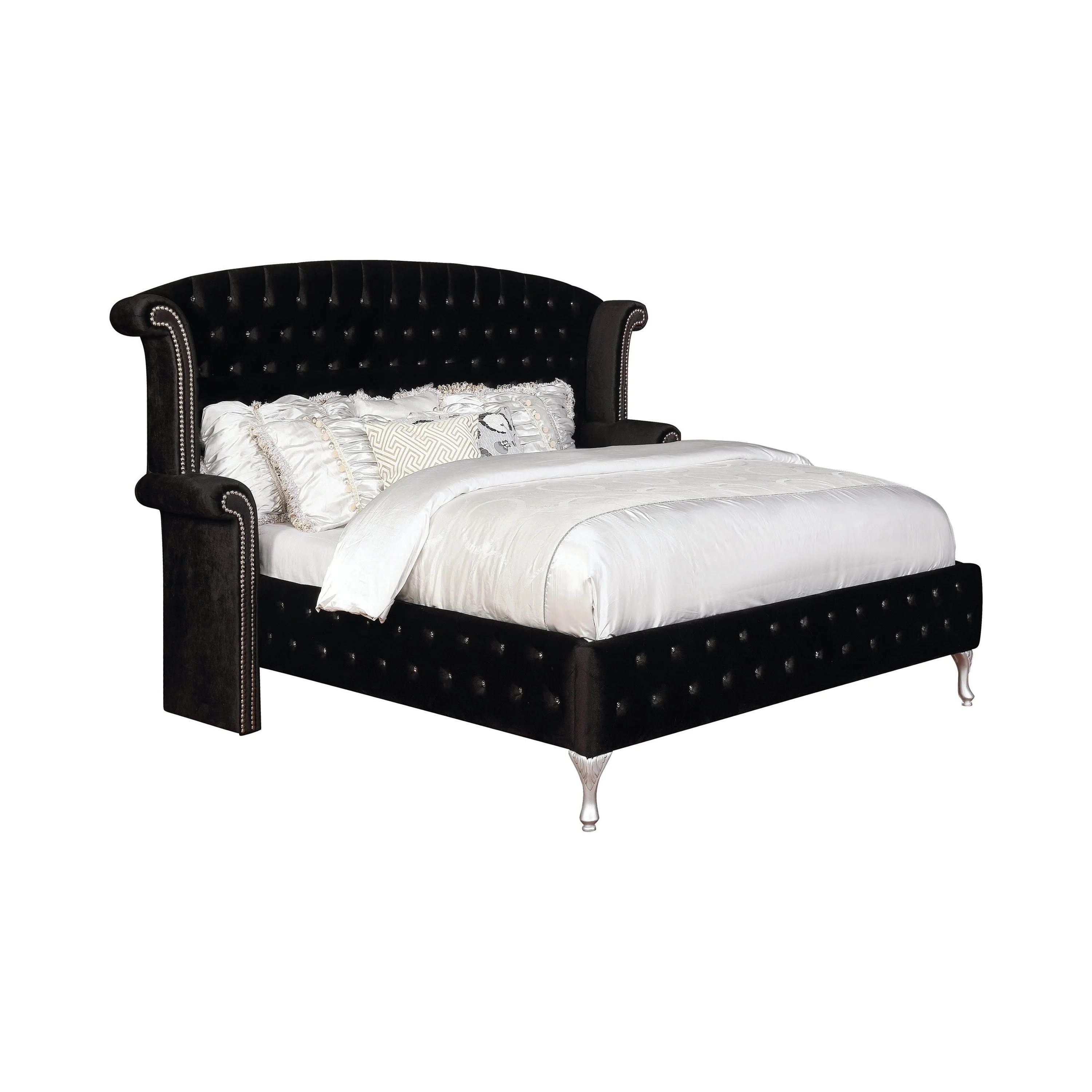 Deanna Eastern King Tufted Upholstered Bed Black Collection:  This King Bed Makes A Dramatic Statement In A Master Bedroom, It's Design Is Simply Exquisite, The Stunning Bed Shows Off Your Sophisticated Sense Of Style: Deanna SKU: 206101KE