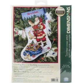 Dimensions Checking His List Stocking Cross Stitch Kit