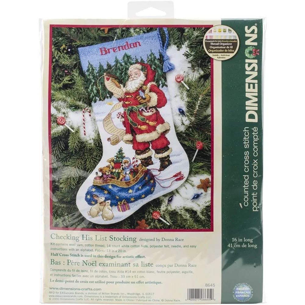 Dimensions Checking His List Stocking Cross Stitch Kit
