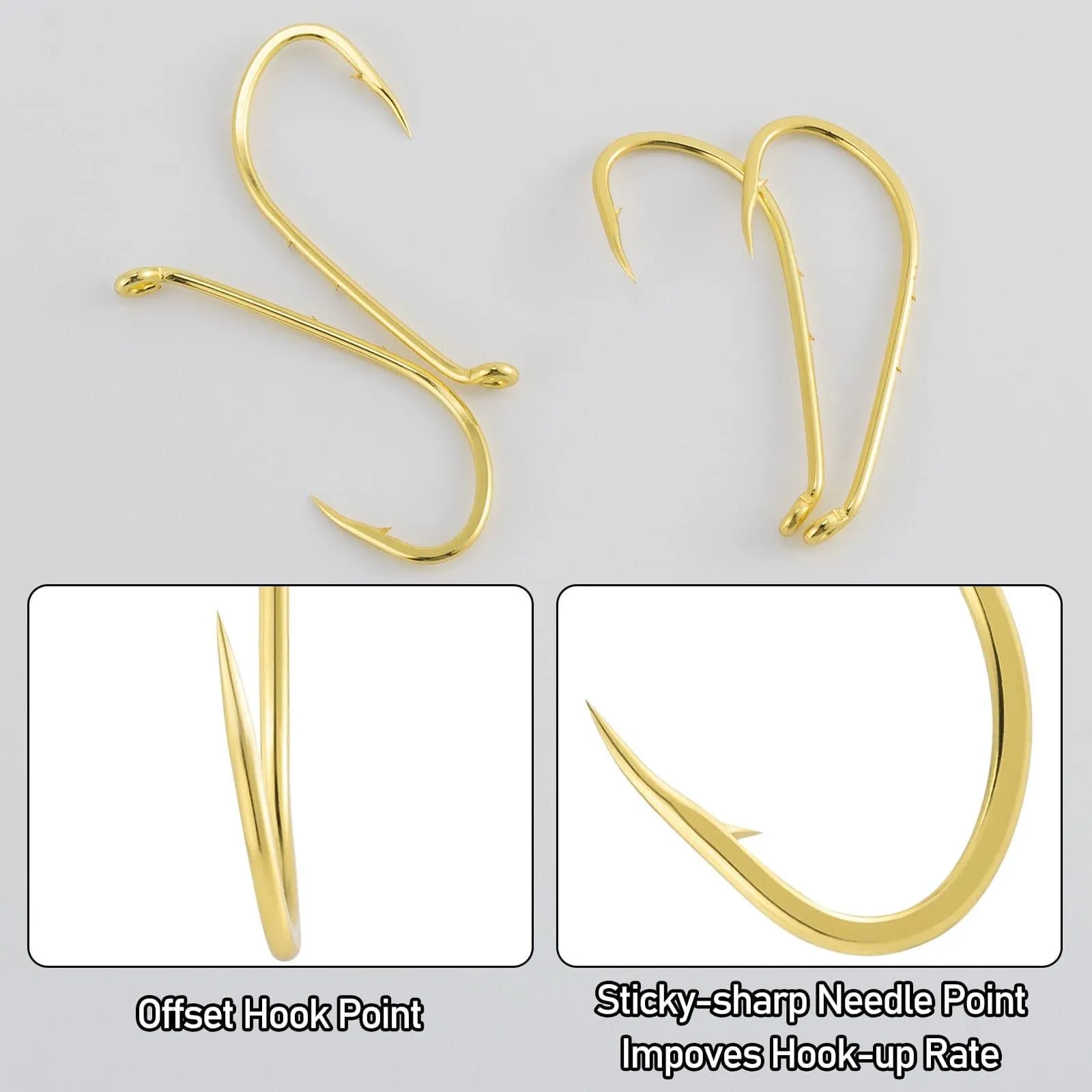 Dr.Fish  100pcs Baitholder Golden  Hooks  #1to5/0