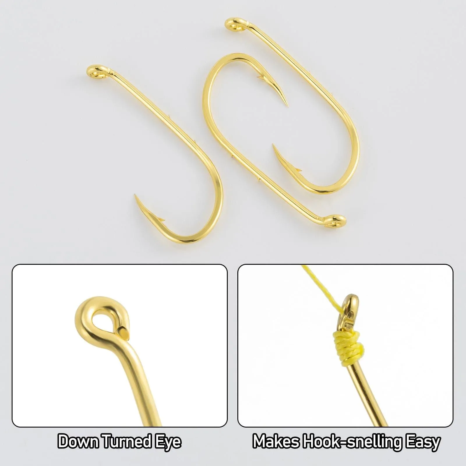 Dr.Fish  100pcs Baitholder Golden  Hooks  #1to5/0