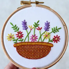 Flower Basket Embroidery Kit
