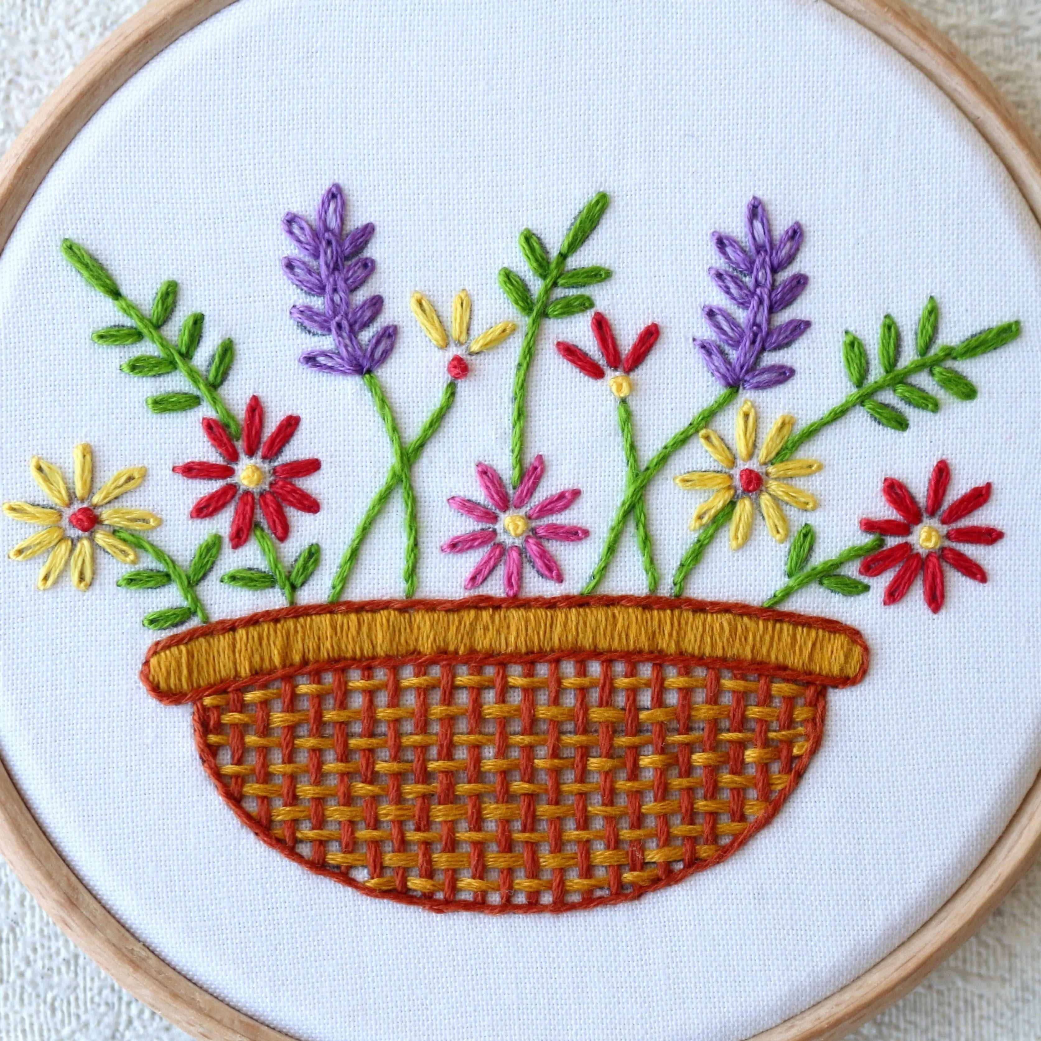 Flower Basket Embroidery Kit