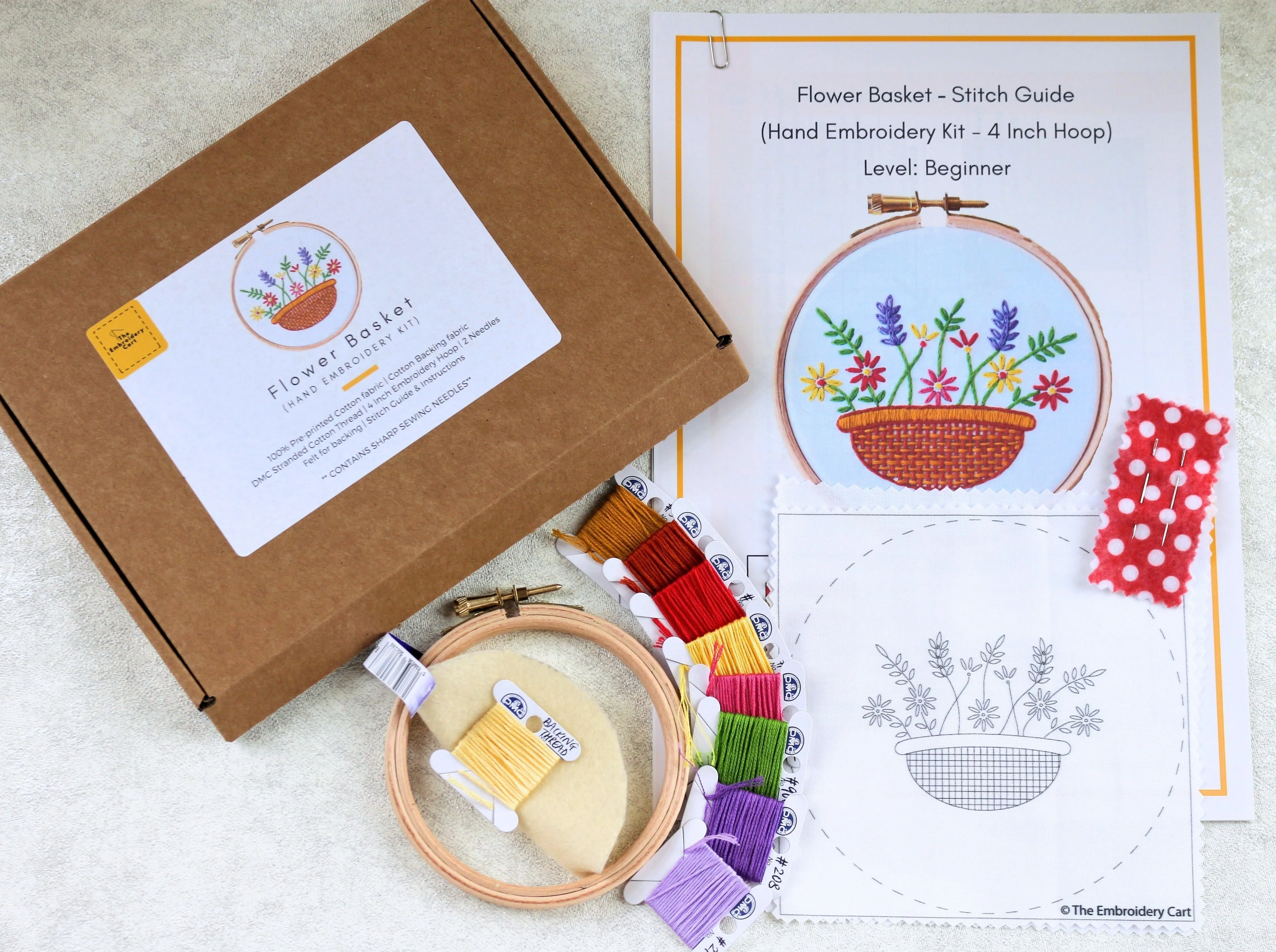 Flower Basket Embroidery Kit
