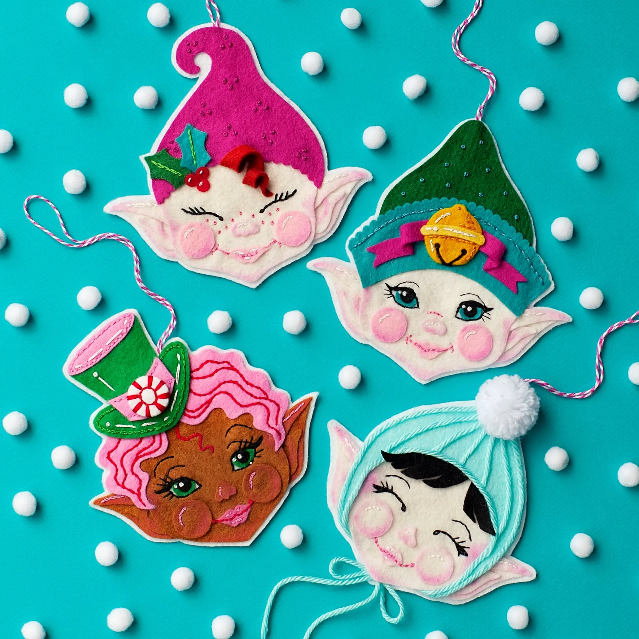 Gingerbread Snowflake and Heart Wool Felt Ornament PDF Patterns