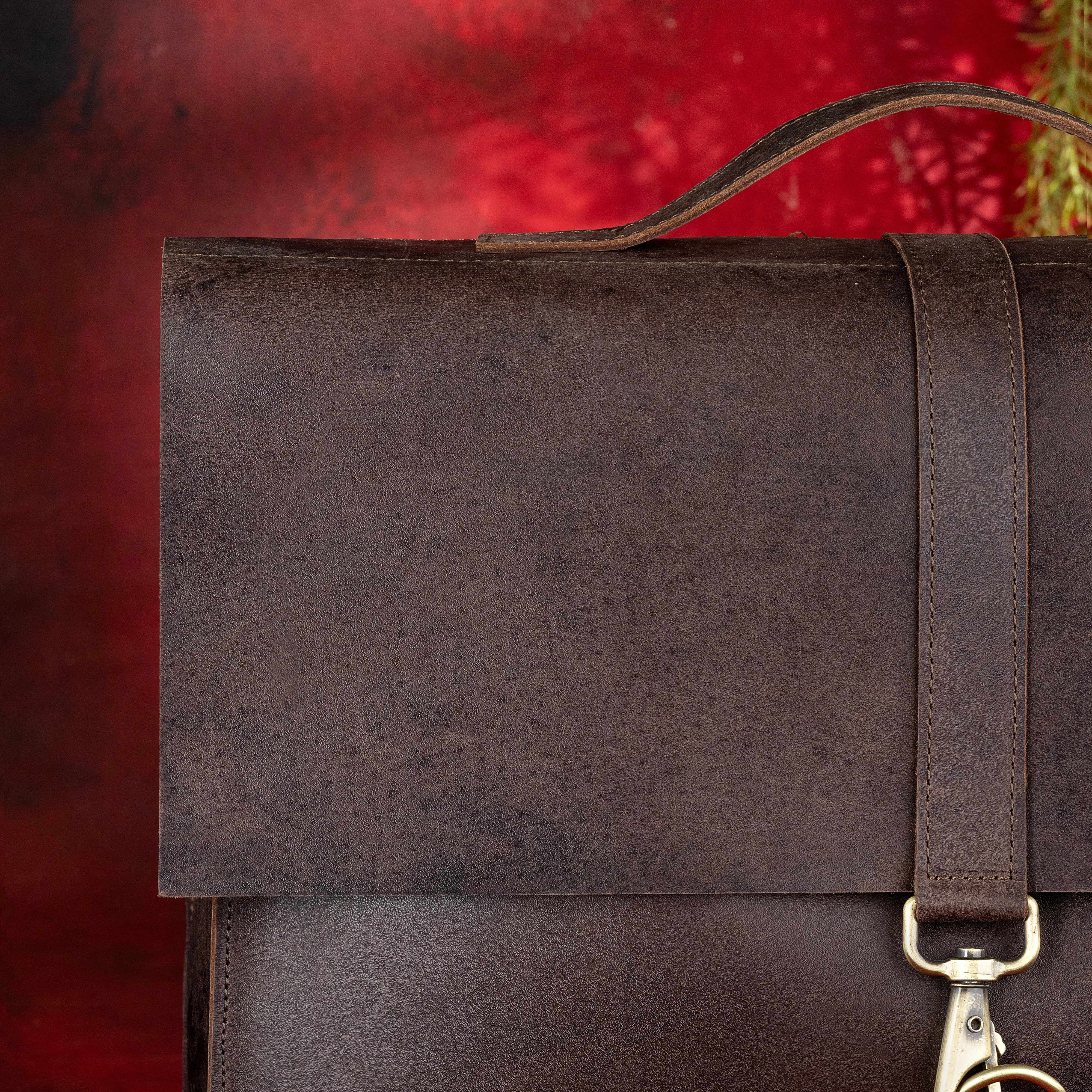 Grand Master Blue Lodge Briefcase - Genuine Cow Leather Convertible Bag
