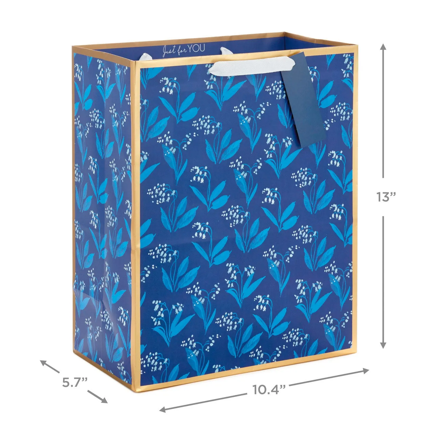 Hallmark 13'' Blue Floral Large Gift Bag