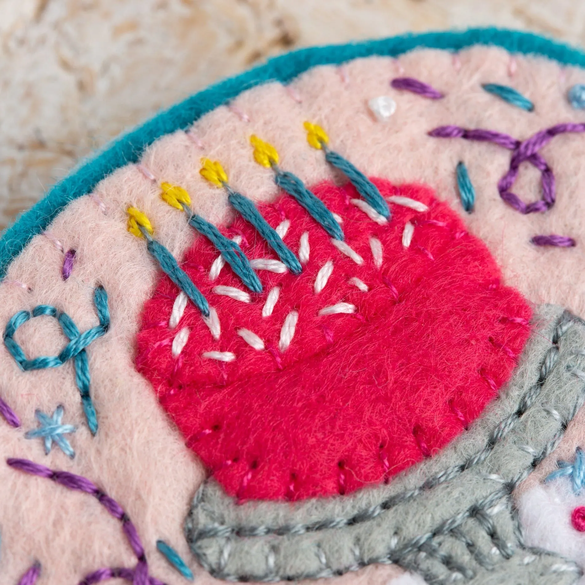 Happy Birthday Felt Craft Brooch Kit