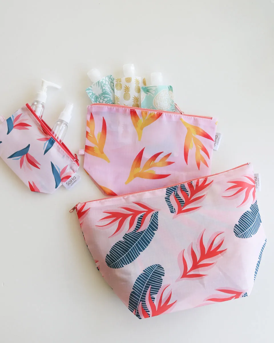 Hawaiian Flowers Stand-up Pouch, Set of 3