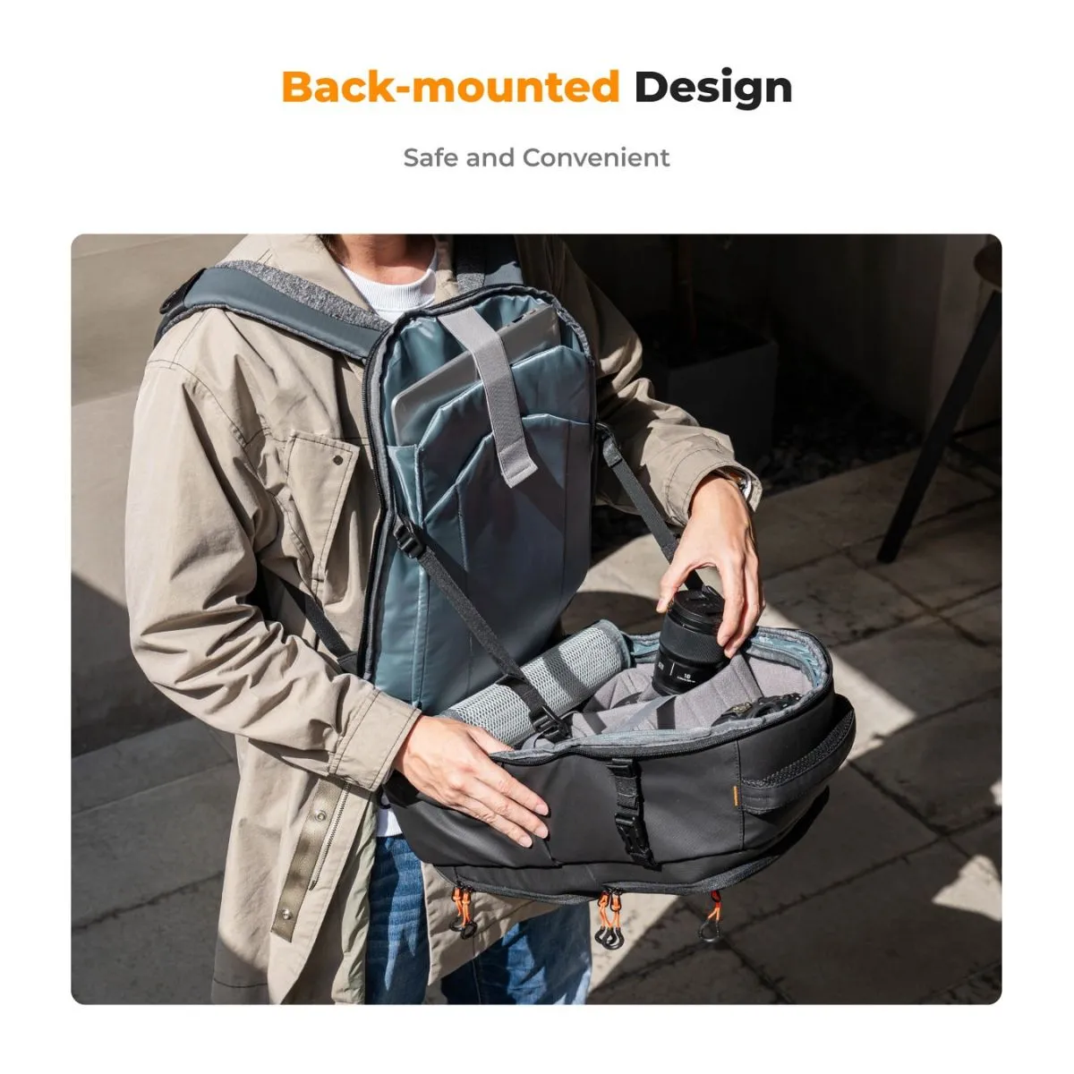 K&F Concept 30L Beta Camera Backpack V2 with 15" Laptop Compartment, Tripod Holder, Quick Side & Rear Access Pockets, Large Capacity Storage Bag for Sony Fujifilm Canon Nikon Lumix DJI, Lens, Battery, Drone, and Photography Accessories