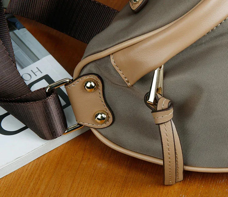 Khaki Womens Nylon Cross Chest Purses Shoulder Purse