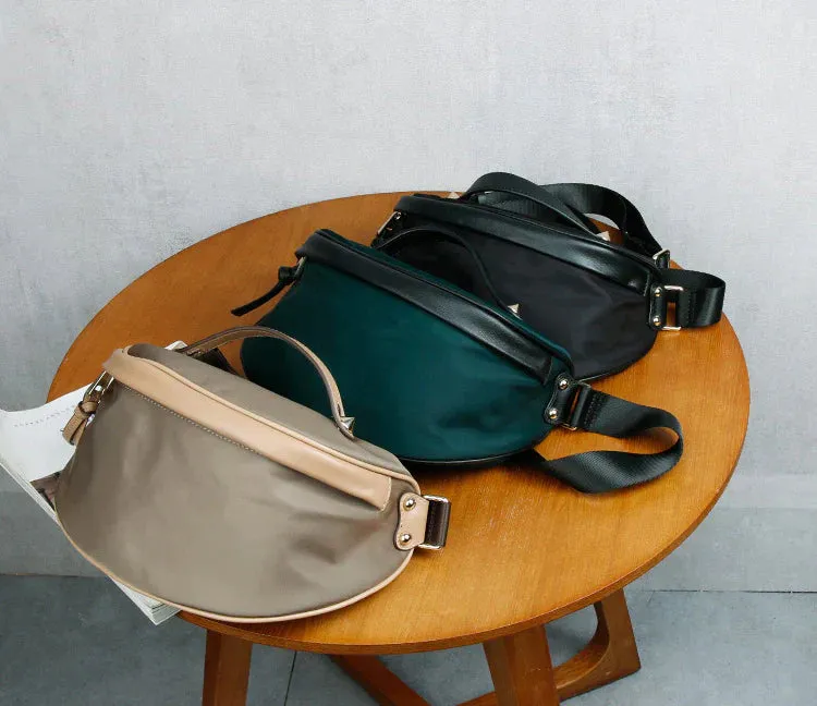 Khaki Womens Nylon Cross Chest Purses Shoulder Purse