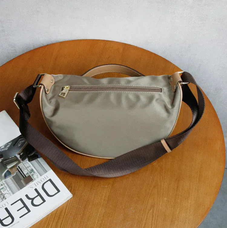Khaki Womens Nylon Cross Chest Purses Shoulder Purse