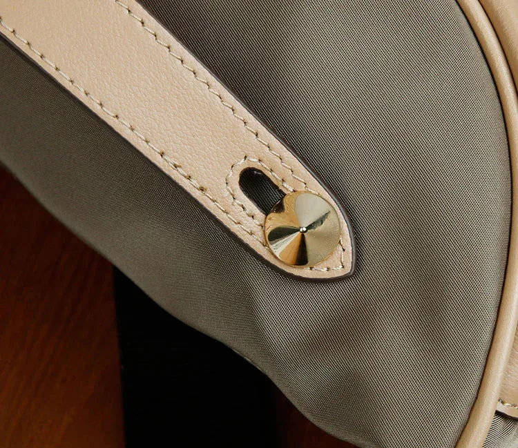Khaki Womens Nylon Cross Chest Purses Shoulder Purse