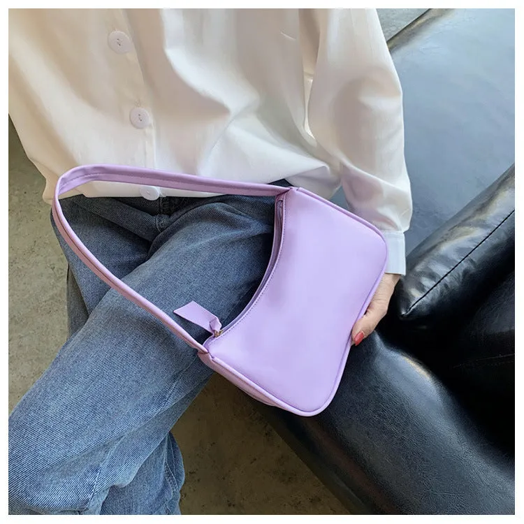 Korean Style Solid Color Underarm Bag