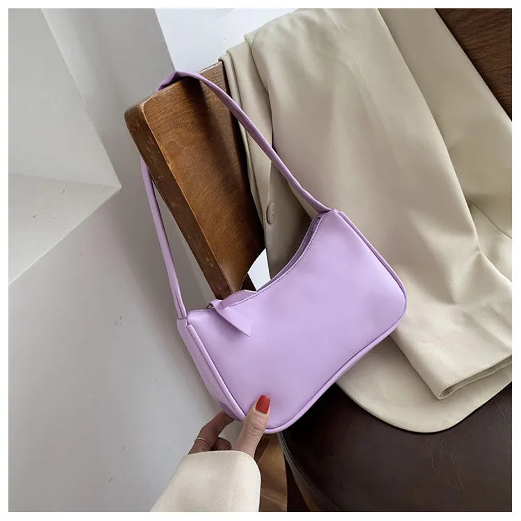 Korean Style Solid Color Underarm Bag
