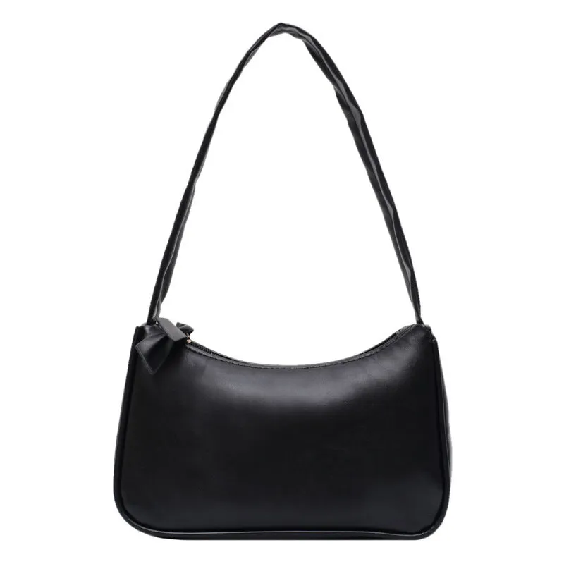 Korean Style Solid Color Underarm Bag