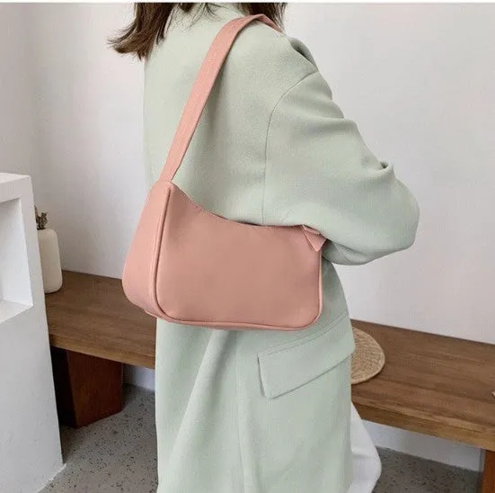 Korean Style Solid Color Underarm Bag