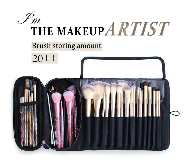 Makeup Bag Women/ Cosmetic Brush Bag Travel Organizer/ Waterproof Nylon Makeup Case