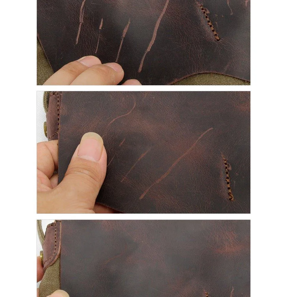 Mens Wax Canvas Messenger Bag for Laptop