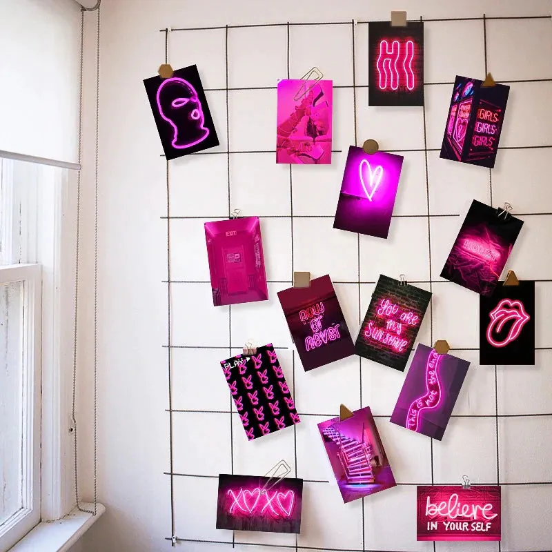 Pink Neon Wall Collage Kit