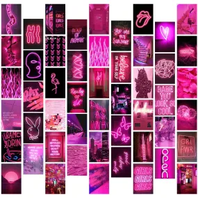 Pink Neon Wall Collage Kit
