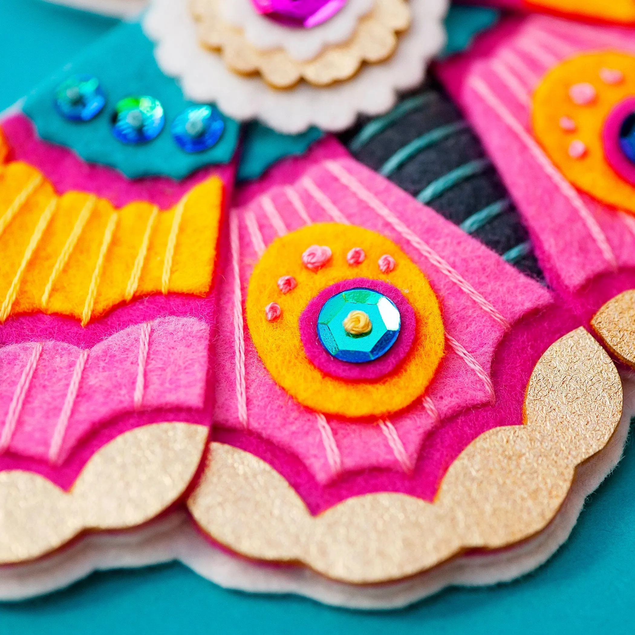 Pink Perfection Moth Wool Felt Ornament PDF Pattern